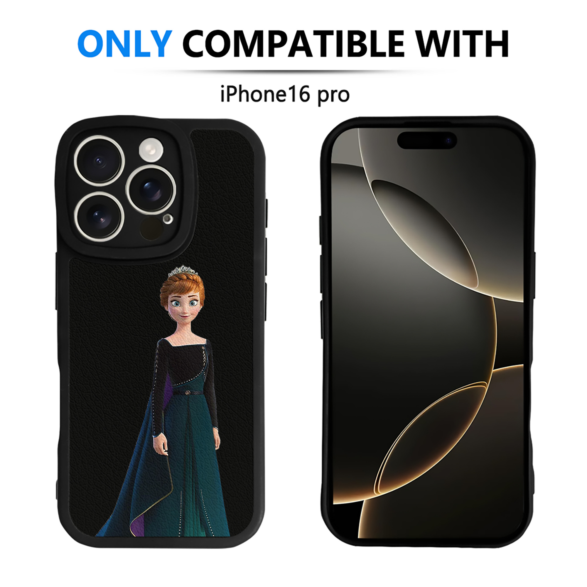 （画像用） アナと雪の女王 アンナ エルサ Frozen Anna Elsa 【iPhone 16シリーズ対応】シリコンスマホケース（レザー調） 材質：シリコン